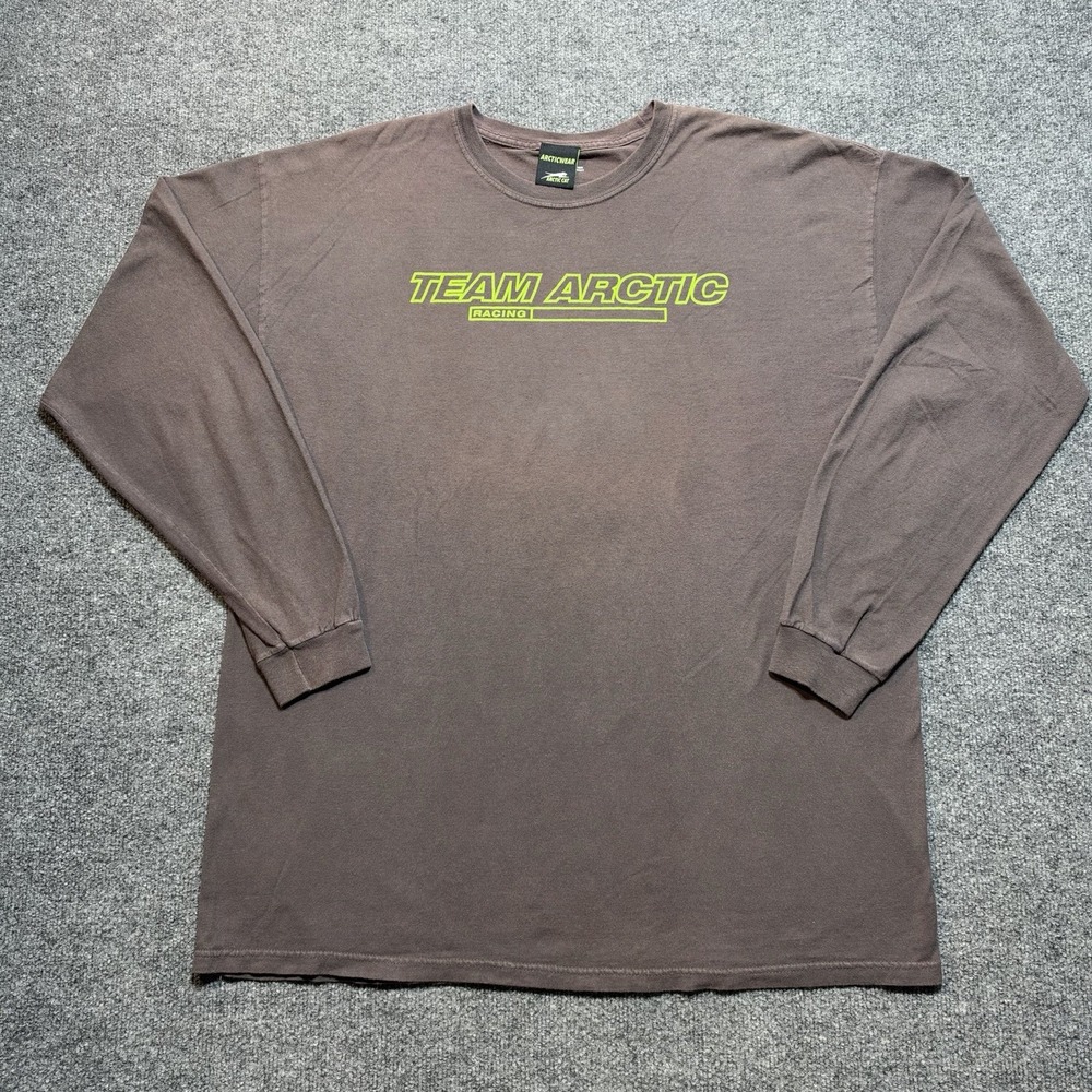 Vintage Arctic Cat Team Arctic Racing Shirt Long Sleeve Gray XL Arcticwear Y2K